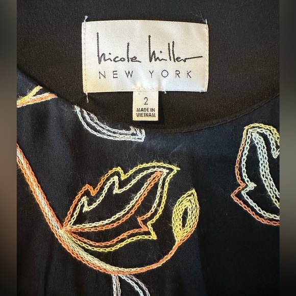 Nicole Miller Black Embroidered High Low Dress - Picture 9 of 10